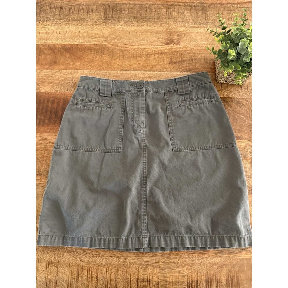 Bass Women's Size 6 Gray Cotton Utility Mini Skirt Casual A-Line Outdoor Style